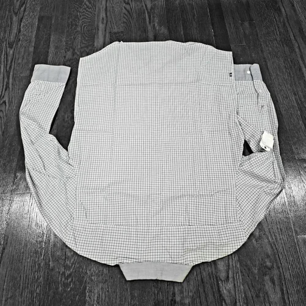 New Gray Men's Size Plaid-Print Button Down Shirt - Picture 4 of 5